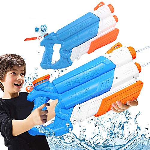 Water Guns Water Blaster Squirt Guns Blaster Soaker(2Pack) for Kids,2000CC Large Capacity,for Summer Water Fighting Toy Outdoor Pool Beach Yard Adults Swimming Party Water Shooter Fighting Games (2)