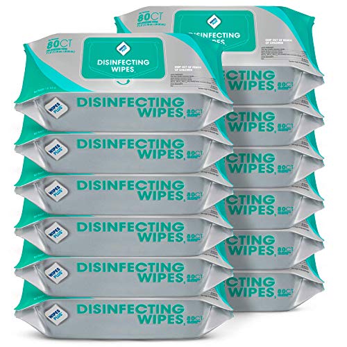 WipesPlus Disinfecting Wipes Bulk (960 Total Wipes) - 12 Packs of Industrial Strength Sanitizing Wipes - 80 Disinfectant Wipes per Pack - Made in USA
