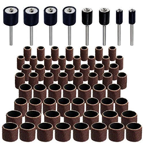 Katzco 51 Piece Drum Kit - 45 Sanding Bands, 6 Mandrills - Fits Any Drill - for Rotary Tools, Die Grinder, Power Drills, Carpenters, Woodworking, Paint, Sanding Surfaces and Finishing Jobs