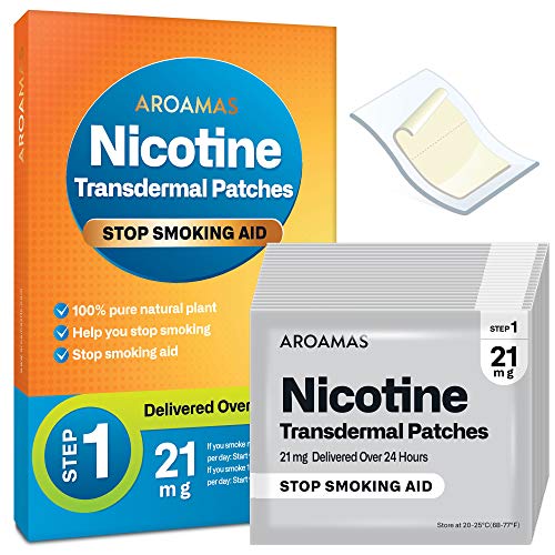 Aroamas Nicotine Patches to Quit Smoking - Step 1, Nicotine Transdermal Patches Step 1 [21 mg, 21 Patches]