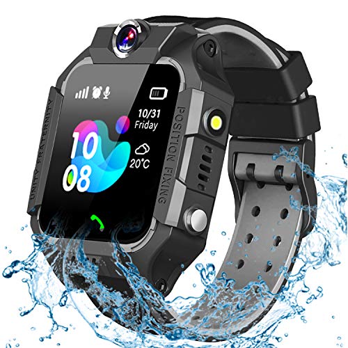 GBD Smart Watch for Kids-IP67 Waterproof Smartwatch Phone with Call Games Alarm Clock Music Video 12/24 Hr, Kids Digital Wrist Watch Stopwatch for Children Boys Girls Age 3-12 Learning Toys (Black)