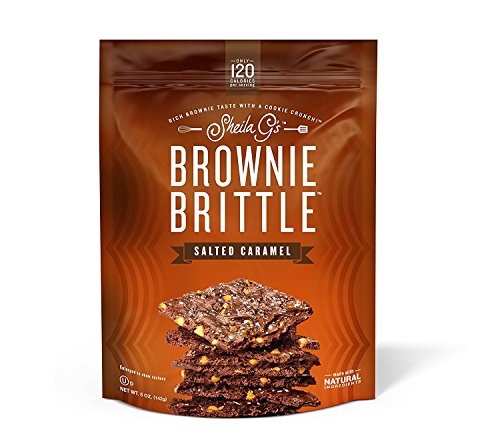 Sheila G's Brownie Brittle Salted Caramel- Low Calorie, Healthy Chocolate, Sweets & Treats Dessert, Thin Sweet Crispy Snack-Rich Brownie Taste with a Cookie Crunch- 5 oz, Pack of 6