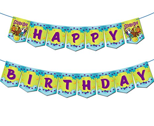 Scooby Doo Themed Happy Birthday Banner Party Supplies For Kids and Adults Birthday Party Decorations