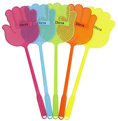Dirza Fly Swatter - Long Handle - More Thicker Weight up to 1.09 OZs/One -Durable - Colorful Pack of 5