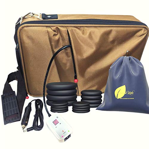 Portable Hot Massage Stone Heater Bag Kit 16 Stones Warmer Set E-book