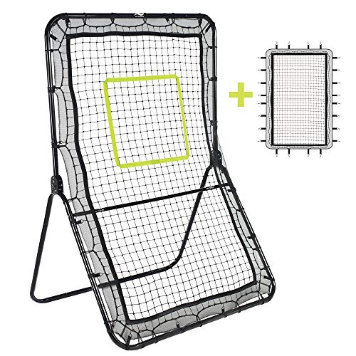 Victorem Lacrosse Rebounder - Bounce Back, Pitch Back Rebounder for Lacrosse, Baseball and Softball Training with Extra Net