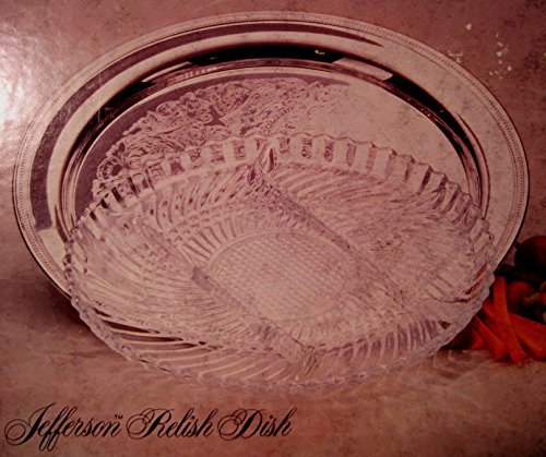 Oneida Silver-Plate 12-Inch Round Tray with Glass Relish Dish