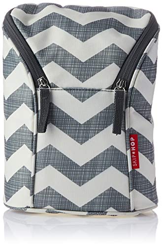 Skip Hop Insulated Breastmilk Cooler And Double Baby Bottle Bag, Chevron