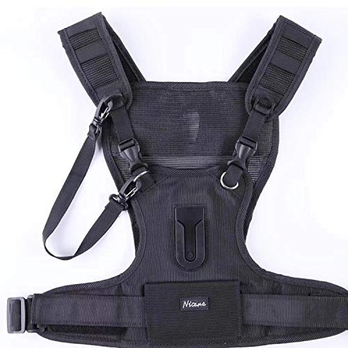 Nicama Camera Carrying Chest Harness Vest with Secure Straps Compatible with 1 Camera Canon Nikon Sony Panasonic Olympus DSLR for Hiking