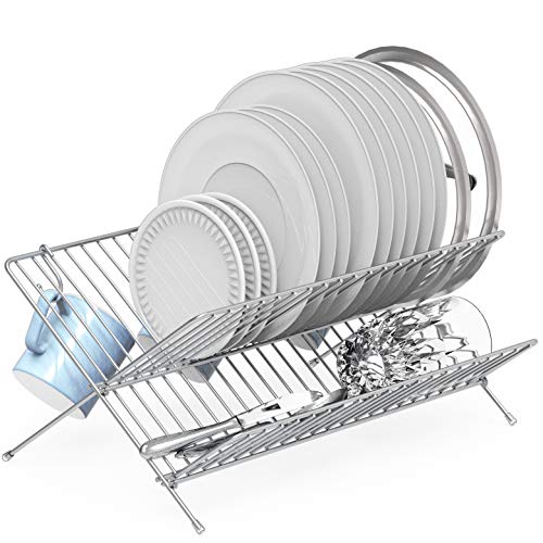 Simple Houseware Collapsible Dish Drying Rack, Chrome