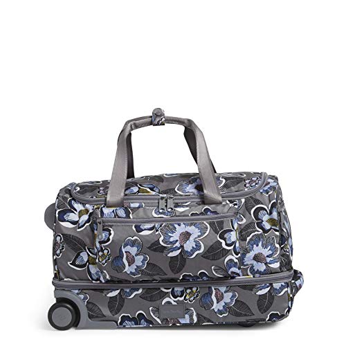 Vera Bradley Recycled Lighten Up Reactive Foldable Rolling Duffle Luggage, Blooms Shower