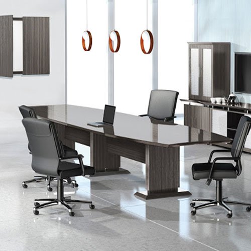 8ft - 16ft Modern Designer Conference Room Table, Office Meeting Boardroom, 10ft 12ft 14ft (8ft, Textured Driftwood)