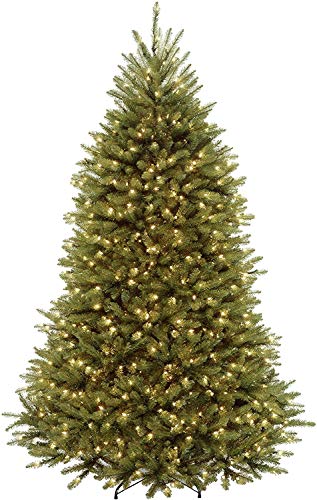 National Tree Company Pre-lit Artificial Christmas Tree | Includes Pre-strung Multi-Color LED Lights and Stand | Dunhill Fir Tree - 7.5 ft