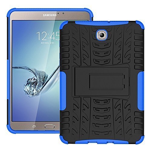 DWay Tablet Cover Tab S2 8.0 T710 Armor Design with Stand Feature Detachable Dual Layer Protective Shell Tablet Hard Back Case Cover for Samsung Galaxy Tab S2 8.0inches SM-T710 / T715 (Blue)