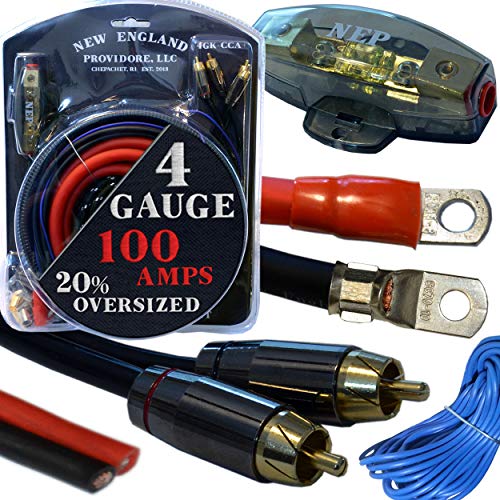 20 Foot 4 Gauge Amp Kit Featuring 20% Oversized Cables - Complete 12V Audio Amplifier Installation & Wiring Kit