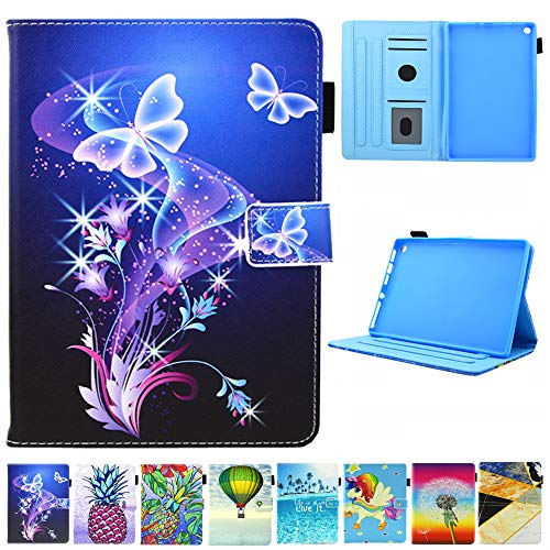 Kindle fire HD 8 Case (Fits 2018 2017 2016 Version, 8th/7th/6th Gen), Not Fit New HD 8 2020 Tablet, JZCreater Slim Leather Standing Case Cover with Auto Wake/Sleep, Purple Butterfly
