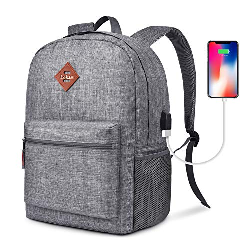 CoolBELL Backpack Casual Daypack Student Book Bag Water-resistant Travel Backpack Multipurpose 15.6 Inches Laptop Backpack for Men/Women (Grey)