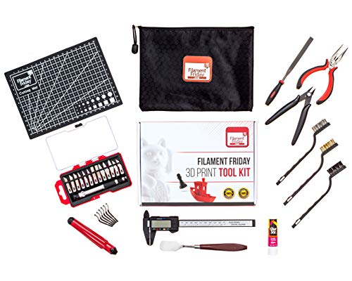 Filament Friday 3D Print Tool Kit - 32 Essential 3D Print Accessories for Finishing, Cleaning, and Printing 3D Prints - Includes Convenient Zipper Pouch and Removal Tool - 3D Printer Tool Set