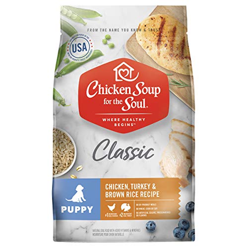 Chicken Soup for The Soul Puppy Food, Chicken, Turkey & Brown Rice Recipe, 28 lb. Bag | Soy Free, Corn Free, Wheat Free | Dry Dog Food Made with Real Ingredients, 101022