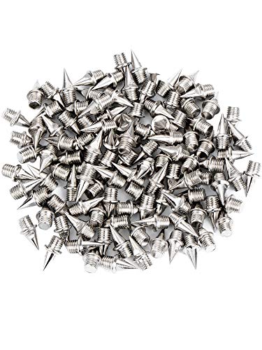Hicarer 110 Piece 3/8 Inch Steel Track and Cross Country Spikes Replacement, Silvery