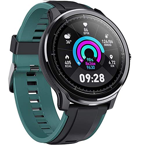 Smart Watch Sport Smart Watch Fitness Tracker for Android and iOS Phone Activity Tracker with 1.3' Full Touch Screen, Camera Music Control IP68 Waterproof Smartwatch,Ultra-Long Battery Life, Green