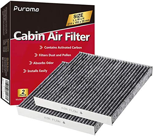 Puroma Cabin Air Filter with Activated Carbon, Replacement for CP285, CF10285, Toyota, Lexus, Scion (2 pcs)