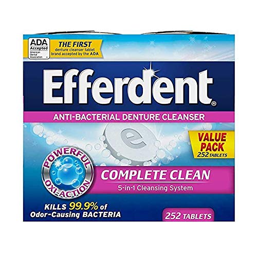 Efferdent Denture Cleanser Tablets, Complete Clean, 252 Tablets