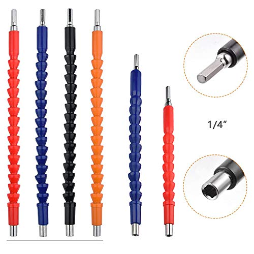 3PCS Flexible Drill Bit Extension For Tools - 11.8 9.8 7.8 Different Sizes Flex Adapter Useful - Flexible Screwdriver Shaft, Easy Bendable Snake Driver Extender, Magnetic Impact Screw Ratchet Adaptor