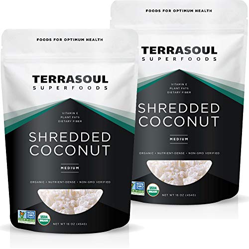 Terrasoul Superfoods Organic Coconut Flakes, 2 Lbs (2 Pack) - Medium Flakes | Unsweetened | Perfect for Baking