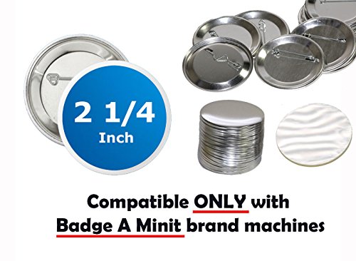 250 Pck - 2.25 inch ONLY for BAM Machines Pin Buttons - Generic Compatible with Badge A Minit 2 1/4' (57 mm)