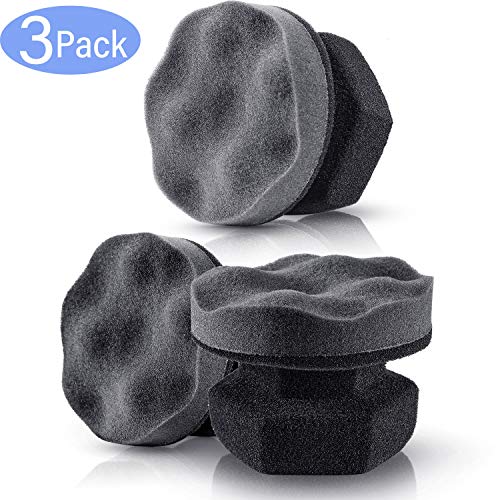 BBTO Tire Dressing Applicator Washable Tire Shine Applicator Dressing Pad Car Detailing Foam Sponge Reusable Tire Cleaner Sponge for No Mess Tire Detailing Supplies (3 Pieces)