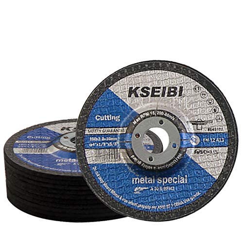 KSEIBI 645102 4-Inch by 1/8-Inch Metal Cutting and Grinding Disc Depressed Center Cut Off Grind Wheel, 5/8-Inch Arbor, 10-Pack