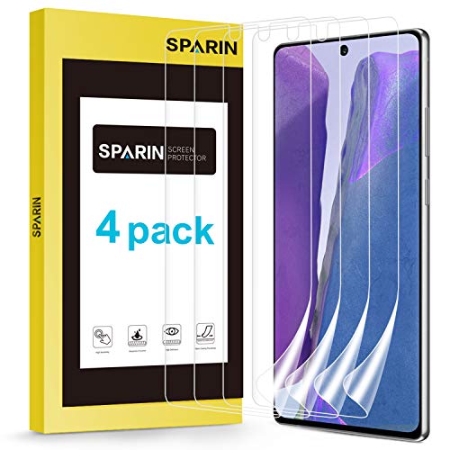 [4 Pack] Screen Protector for Galaxy Note 20, SPARIN Screen Protector for Samsung Galaxy Note 20, HD TPU/Sensitive Touch/Bubble-Free