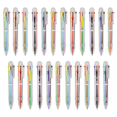 Multicolor Ballpoint Pens, 6-in-1 Retractable Ballpoint Write Press Pen, Pack of 23 Pack (5.5inch)