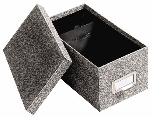 Globe-Weis/Pendaflex Fiberboard Index Card Storage Box, 4 x 6 Inches, Black Agate (94 BLA)