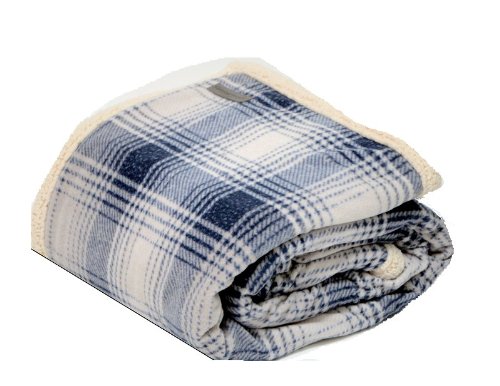 Eddie Bauer | Brushed Fleece Collection | Throw Blanket-Reversible Sherpa Cover, Soft & Cozy, Perfect for Bed or Couch, Nordic Midnight