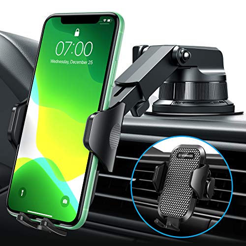 [2020 Upgraded] VANMASS Car Phone Mount [Super Suction Cup] Hands-Free Universal Phone Holder for Car Dashboard Windshield Air Vent, Compatible with iPhone 11 Xs Max XR X 8 SE Samsung S20 S10 Note 10