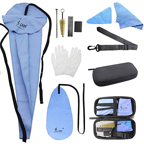 YZNLife Saxophone Cleaning Care with Case Kit Included Thumb Rest Cushion Reed Case Mouthpiece Brush Mini Screwdriver Cleaning Cloth for Clarinet, Flute and Wind & Woodwind instrument