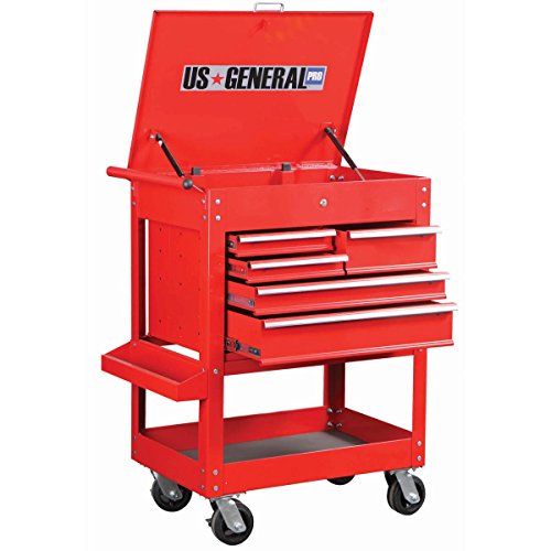 30 Inch 5 Drawer 704 Lb. Capacity Glossy Red Tool Cart