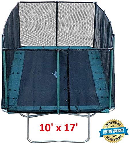Best Trampoline USA - Galactic Xtreme Gymnastic Outdoor Trampoline with Net Enclosure - High Performance Commercial Grade I Life-time Warranty, Heavy Weight Capacity (10 X 17 Ft, 10X17 Rectangle)