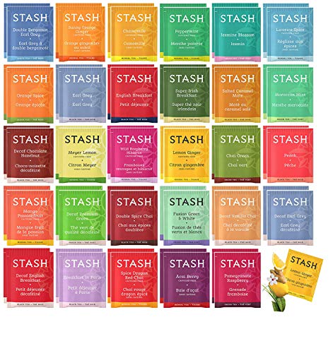Stash Tea Bags Sampler Assortment Box - 52 COUNT - Perfect Variety Pack Gift Box - Gift for Family, Friends, Coworkers - English Breakfast, Green, Moroccan Mint, Peach, Chamomile and more