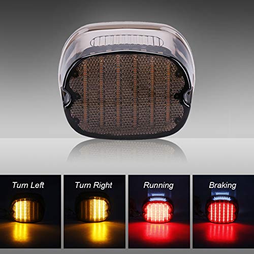 Davidson LED Smoked Tail Light Brake Turn Signal Lights for 2002-2017 FXST Models Sportster 1200 Dyna Smoke Lens Lay Down Style