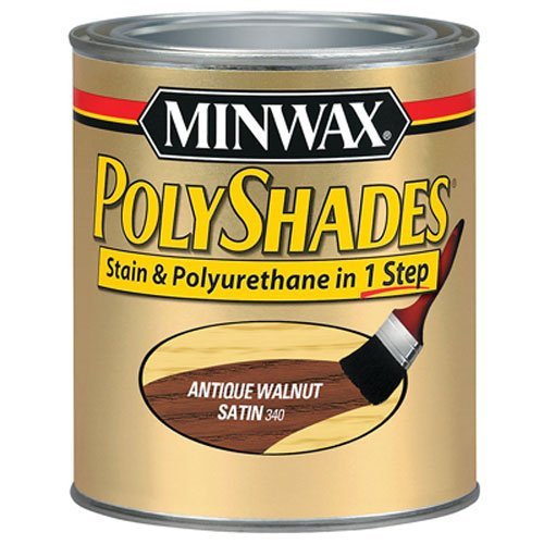 Minwax 213404444 Polyshades - Stain & Polyurethane in 1 Step, 1/2 pint, Antique Walnut, Satin