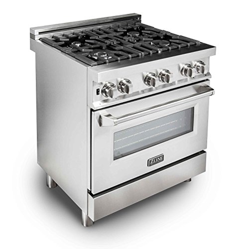 ZLINE 30 in. Professional 4.0 cu. ft. Gas Burner/Electric Oven Range in Stainless Steel (RA30)