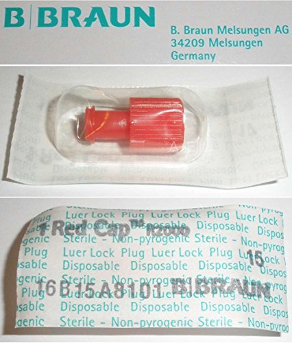 Red Cap Dual Function Luer Lock Plug 20-Pack Sterile for Male Or Female Connectors Syringes Tips IV Admin Sets R2000B R2000