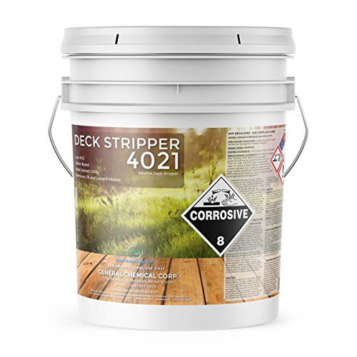 DeckGeneral Deck Stripper 4021-Removes Stains, Finishes, Coatings, Sealers & Paint-Works on Multiple Wood Surfaces-Thick, Water Based Formula-5Gal