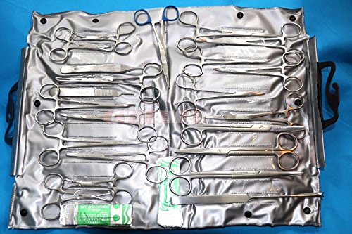 82 PCS Premium German Stainless Veterinary Instruments Set -Include Kelly Forceps Mosquito Forceps CARMALT Towel CLAMP Scissors-Spay Pack Set (CYNAMED Brand) All in ONE