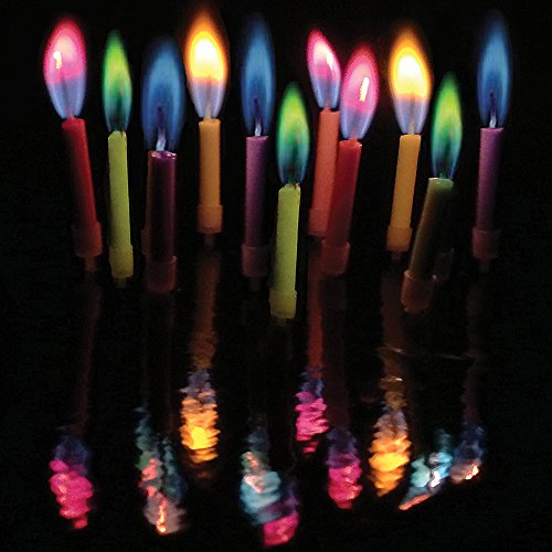 Amazing Colorflame Multicolor Happy Birthday Candles And Holders (Set Of 12)