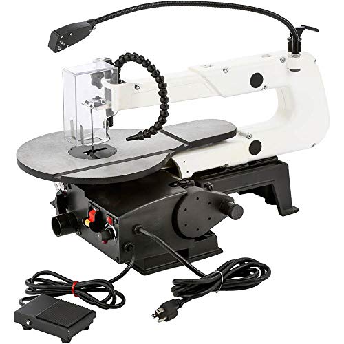 Shop Fox W1872 16' VS Scroll Saw with Foot Switch, LED, Miter Gauge, Rotary Shaft