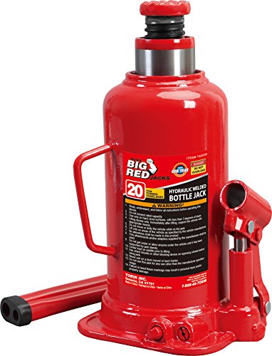 BIG RED T92003B Torin Hydraulic Welded Bottle Jack, 20 Ton (40,000 lb) Capacity, Red